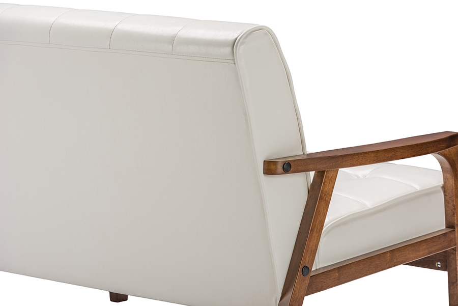 Baxton Studio Baxton Studio Mid-Century Masterpieces Loveseat - White ...